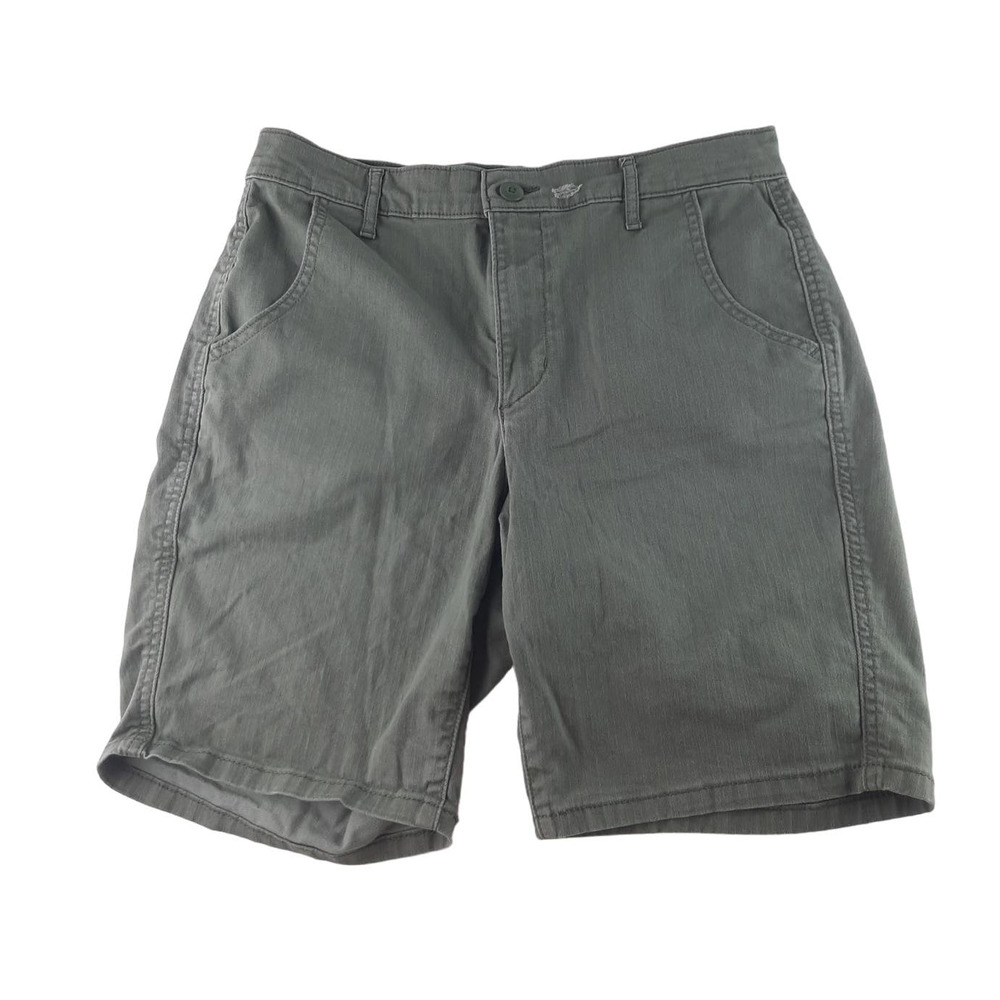 Levi's Women's Olive Green Denim Bermuda Jean Shorts Stretch Casual Summer 29